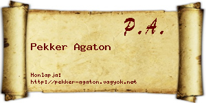Pekker Agaton névjegykártya